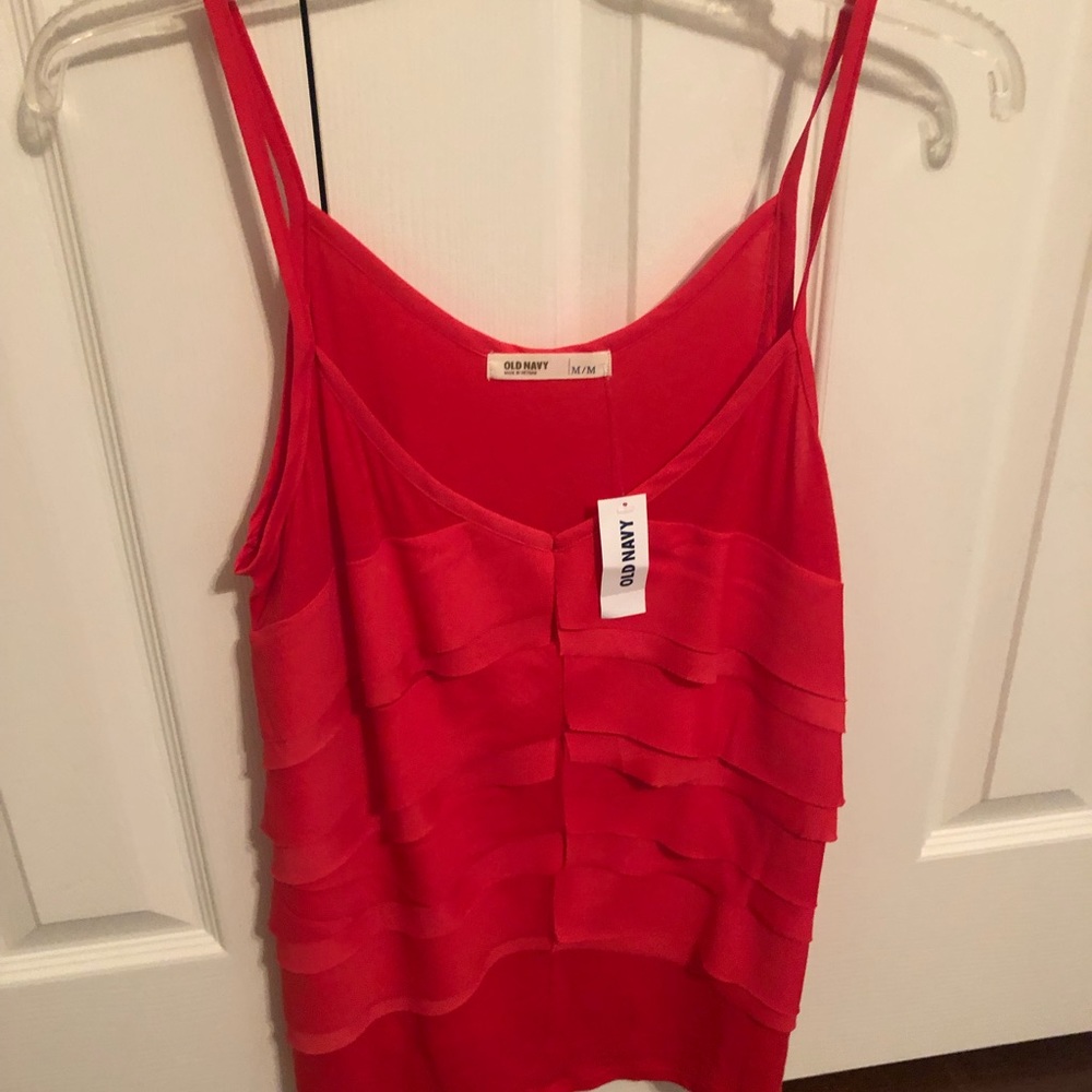 Old Navy Orange ruffled tank top NWT